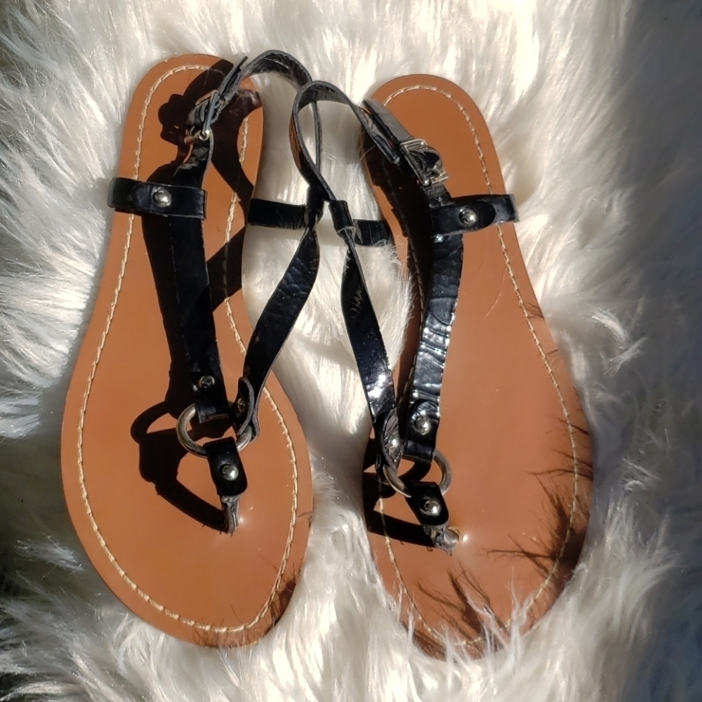 Ralph Lauren Black Aurelia Sandals 6